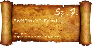 Szántó Fanni névjegykártya