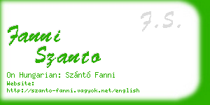 fanni szanto business card