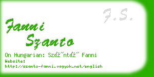 fanni szanto business card